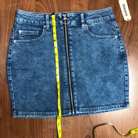 GARAGE Denim Zip Front Mini Skirt S NWT - Picture 7 of 8